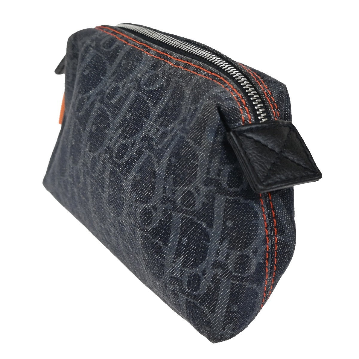 Christian Dior Flight pouch Trotter Pattern Denim, BLUE, DENIM_JEANS, Clutche & pouche