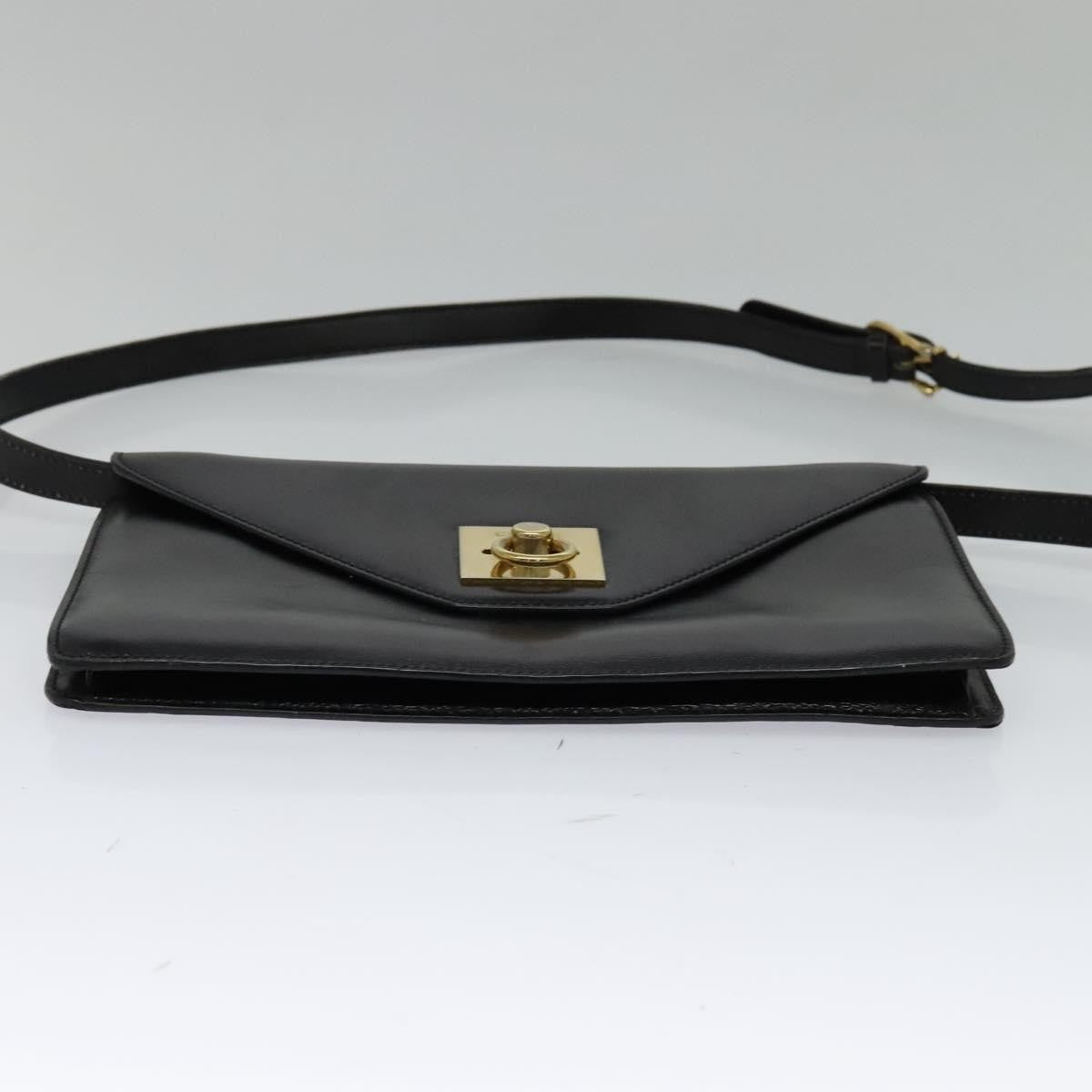 Celine Envelope Shoulder Bag Leather, BLACK, LEATHER, Shoulder bag