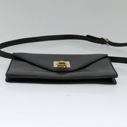 Celine Envelope Shoulder Bag Leather, BLACK, LEATHER, Shoulder bag