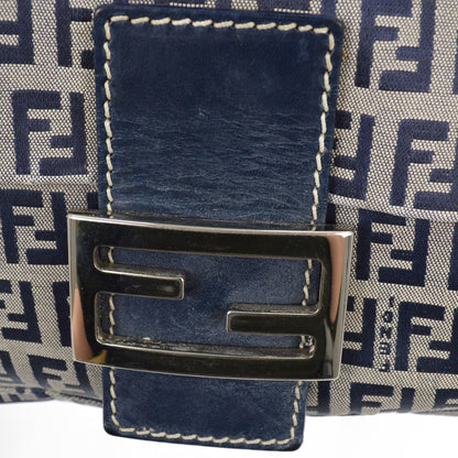 Fendi Mamma Baguette Zucca canvas, NAVY, CANVAS, Shoulder bag