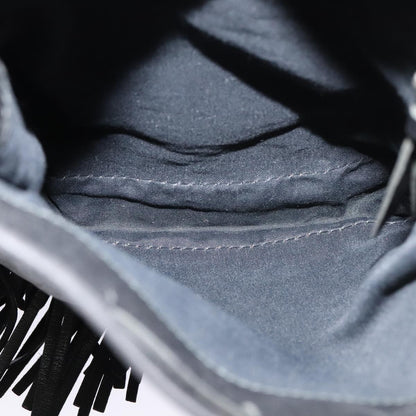 Prada Fringe Flap Crossbody Bag Leather, BLACK, LEATHER, Shoulder bag