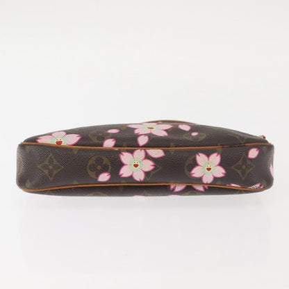Louis Vuitton Pochette Accessoires Limited Edition Cherry Blossom Monogram, BROWN, CANVAS, Clutche & pouche