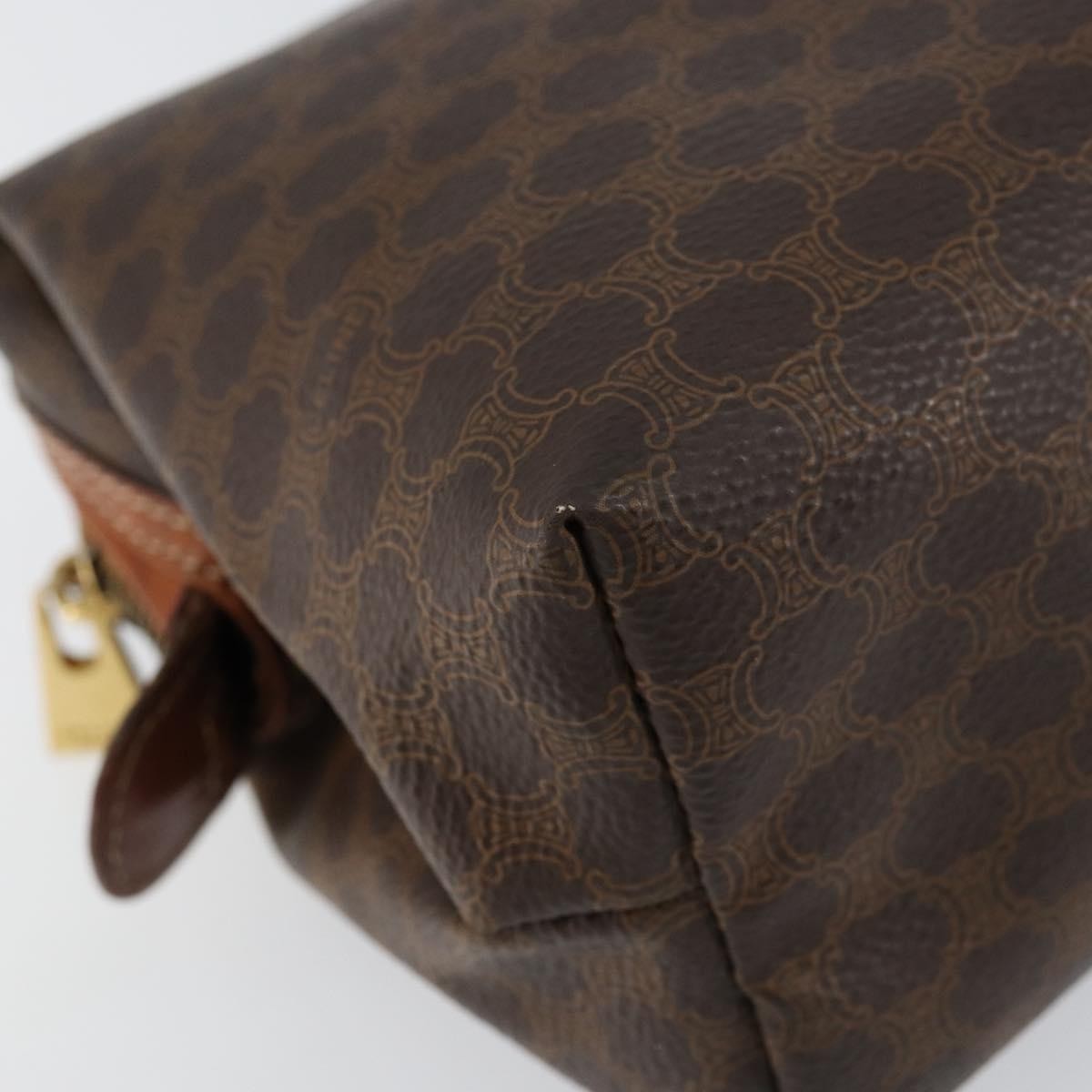 Celine Macadam Pochette Canvas and Leather, BROWN, CANVAS, Clutche & pouche