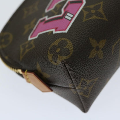 Louis Vuitton Cosmetic Pouch Limited Edition Patches Monogram Canvas, BROWN, CANVAS, Clutche & pouche