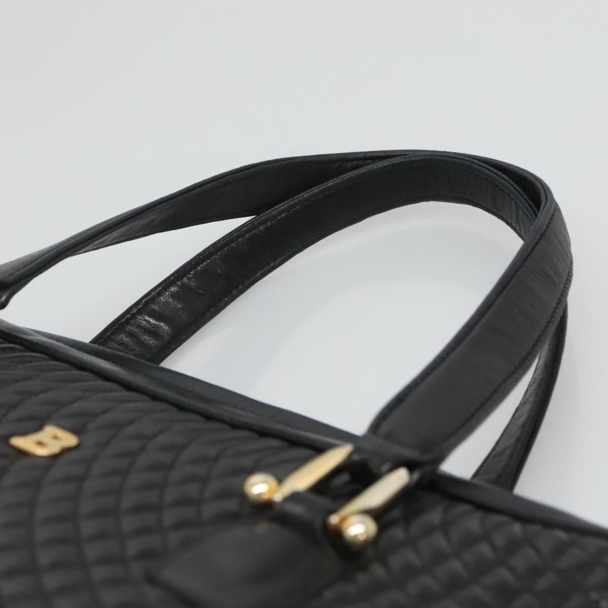 Bally Vintage Handbag Quilted Leather, Black, Leather, Handbag