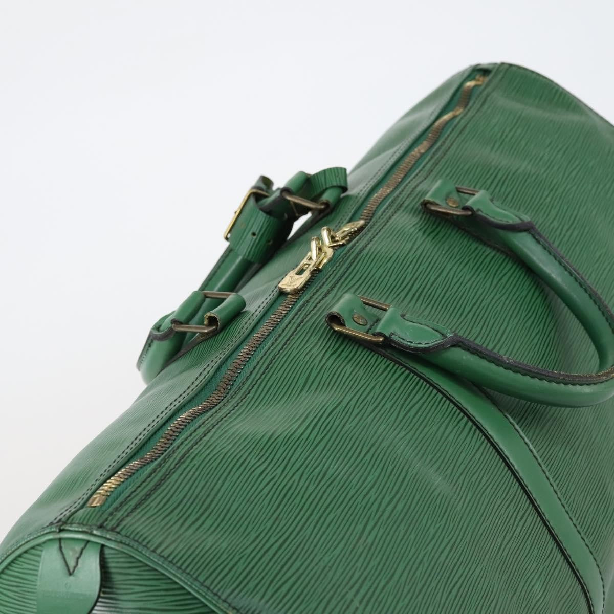 Louis Vuitton Keepall Bag Epi Leather, GREEN, LEATHER, Travel bag