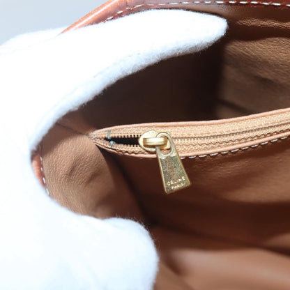 Celine Vintage Macadam Shoulder Bag Canvas and Leather, BROWN, CANVAS, Shoulder bag