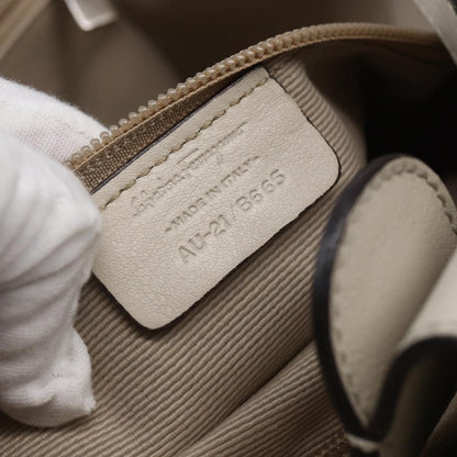 Salvatore Ferragamo Vala Handbag Leather, ECRU, LEATHER, Handbag