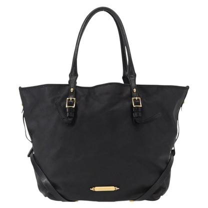 Burberry Vintage Tote Leather, BLACK, LEATHER, Tote bag