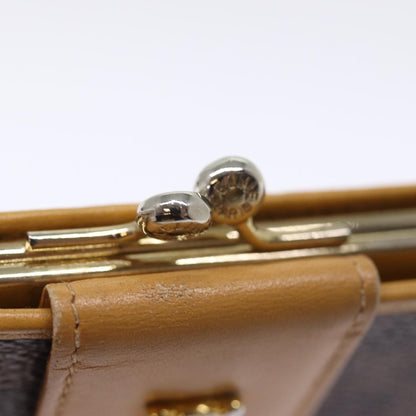 Celine Bifold Flat Wallet Leather, BROWN, CANVAS, Wallets