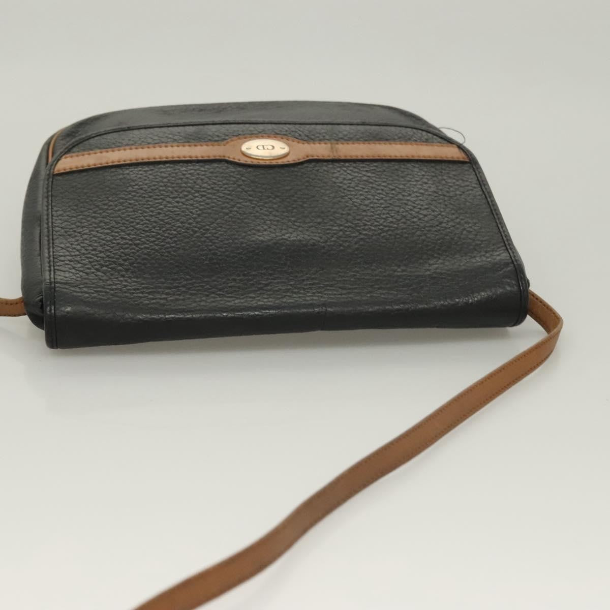 Christian Dior Vintage Trotter Crossbody Bag Leather, BLACK, LEATHER, Clutche & pouche