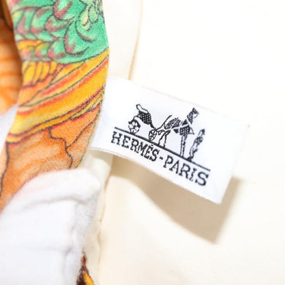 Hermes Beach Tote Printed Toile, ORANGE, CANVAS, Tote bag