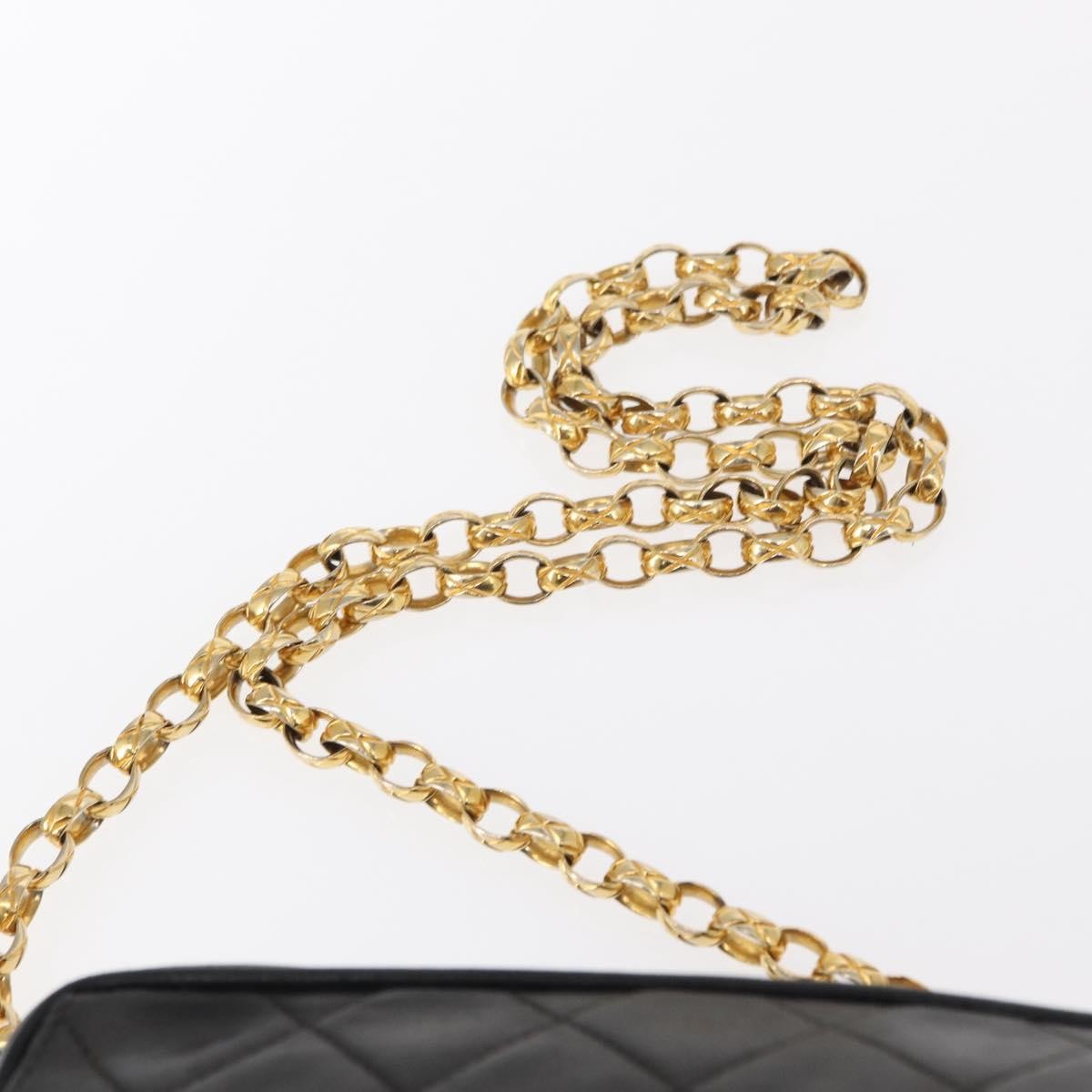 Chanel CC Chain & Tassel Front Pocket Camera Bag Quilted Lambskin, BLACK, LEATHER, Shoulder bag