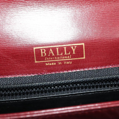 Bally Vintage Shoulder Bag Leather, BURGUNDY, LEATHER, Shoulder bag