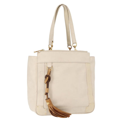 Chloe Eden Tote bag Leather, WHITE, LEATHER, Tote bag