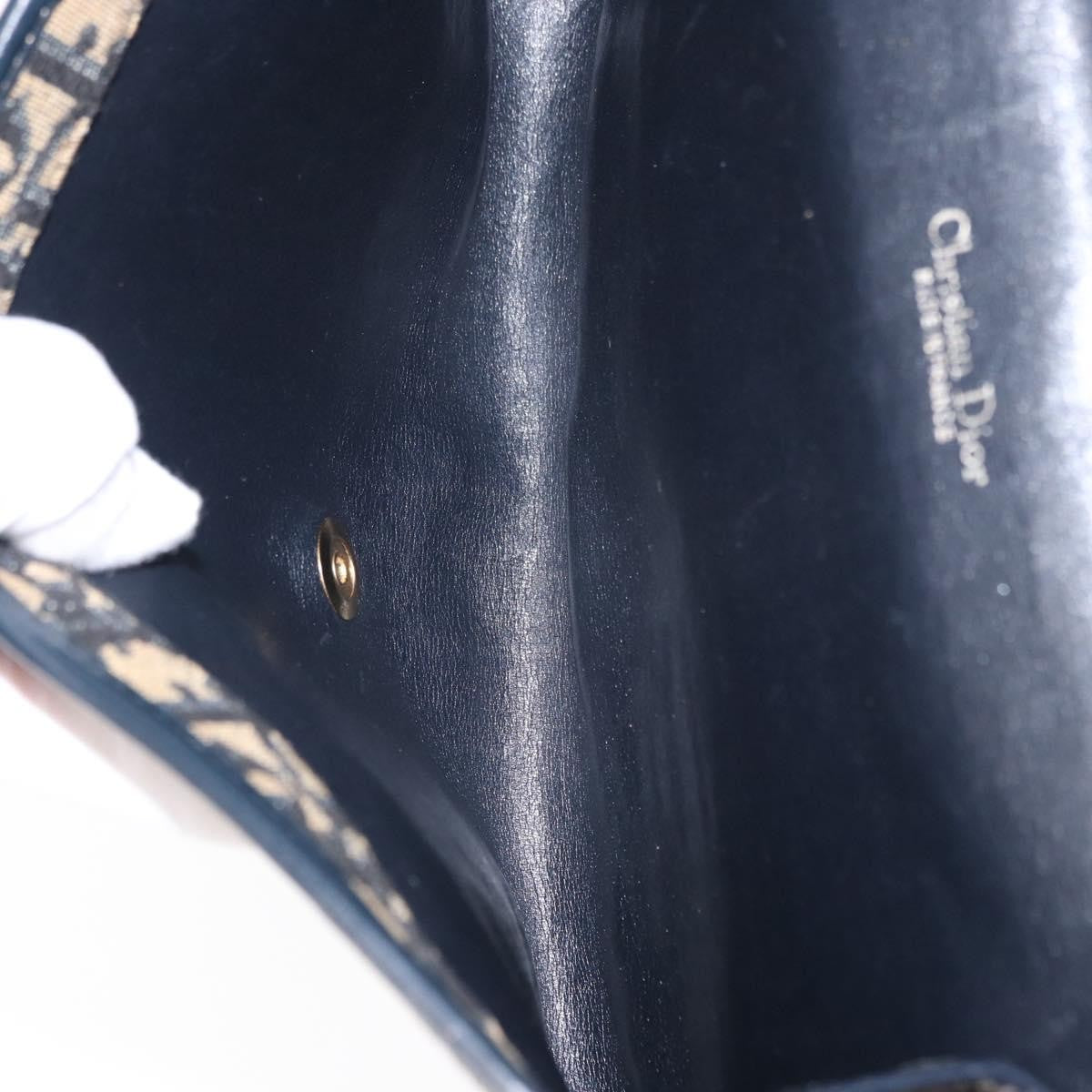 Christian Dior Vintage Trotter Shoulder Bag Canvas, NAVY, CANVAS, Shoulder bag