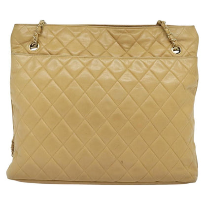 Chanel Vintage Shoulder Bag Leather, Beige, Leather, Shoulder Bag