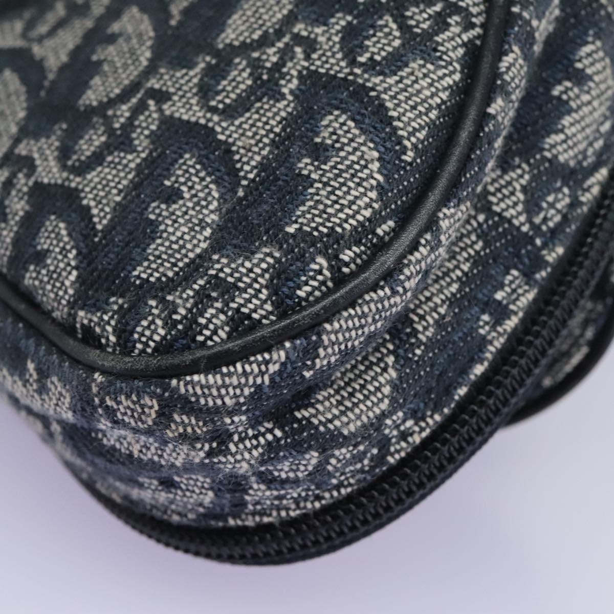 Christian Dior Saddle Zip Pouch Diorissimo Canvas, NAVY, CANVAS, Clutche & pouche