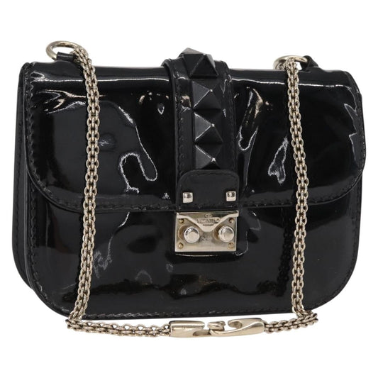 Valentino Garavani Glam Lock Shoulder Bag Patent, BLACK, PATENT_LEATHER, Shoulder bag