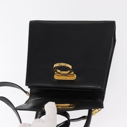 Salvatore Ferragamo Gancini Convertible Top Handle Bag Leather, BLACK, LEATHER, Handbag