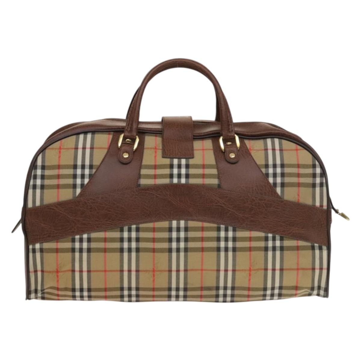 Burberry Nova check boston bag Canvas, BEIGE, CANVAS, Travel bag