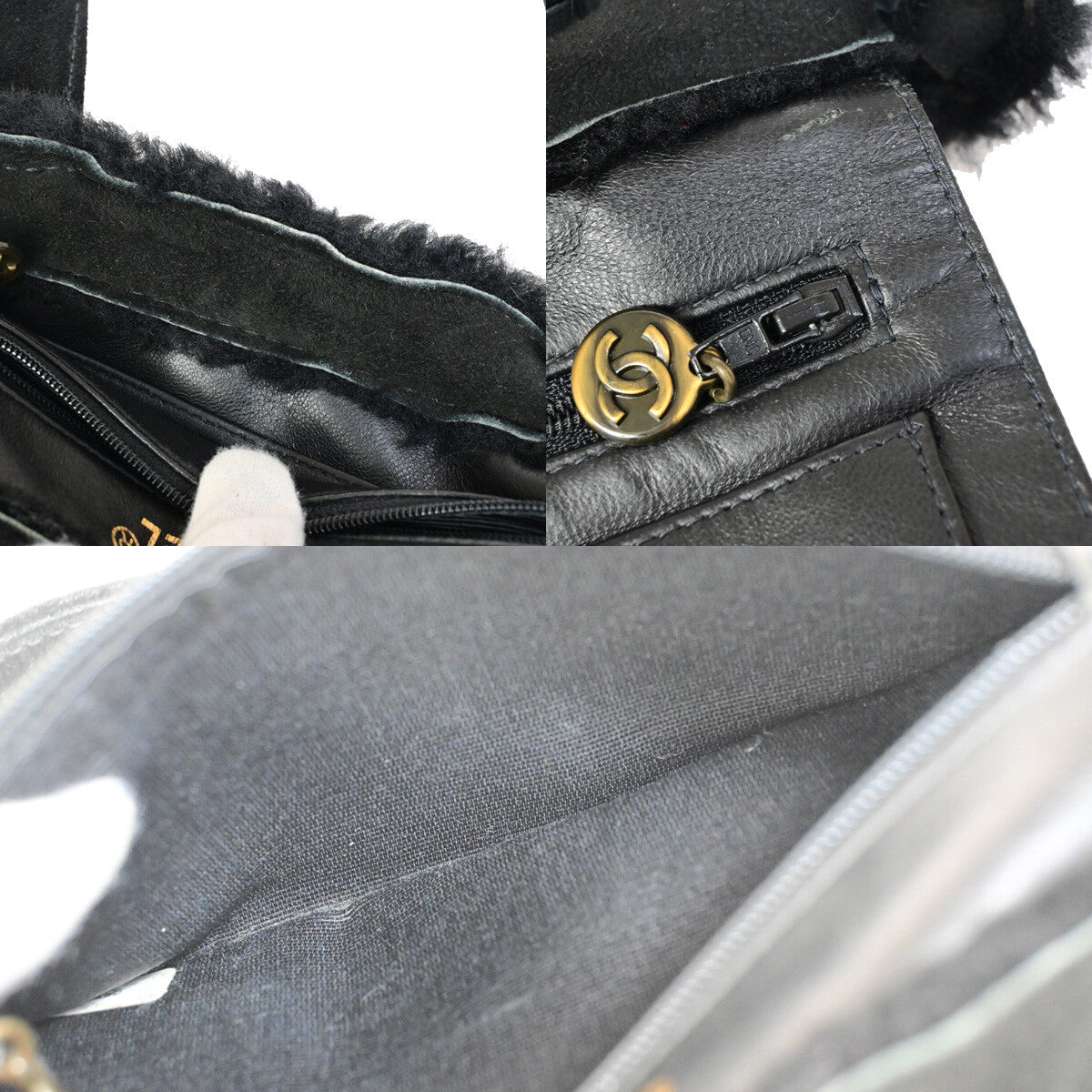 Chanel Fantasy Fur Tote Faux Fur with Leather, BLACK, SUEDE,FUR, Handbag