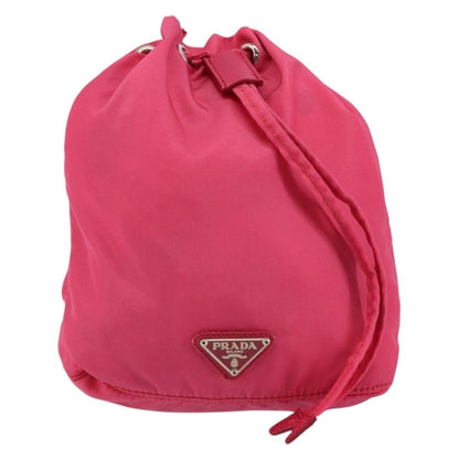 Prada Drawstring Wristlet Bucket Bag Tessuto, PINK, NYLON, Clutche & pouche