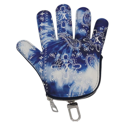 Louis Vuitton Key Pouch Bandana Monogram, BLUE, CANVAS, Wallets