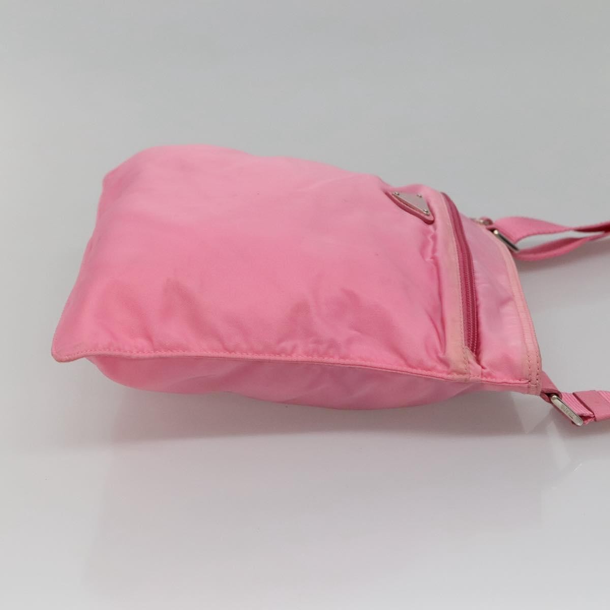 Prada Front Pocket Messenger Bag Tessuto, PINK, NYLON, Shoulder bag