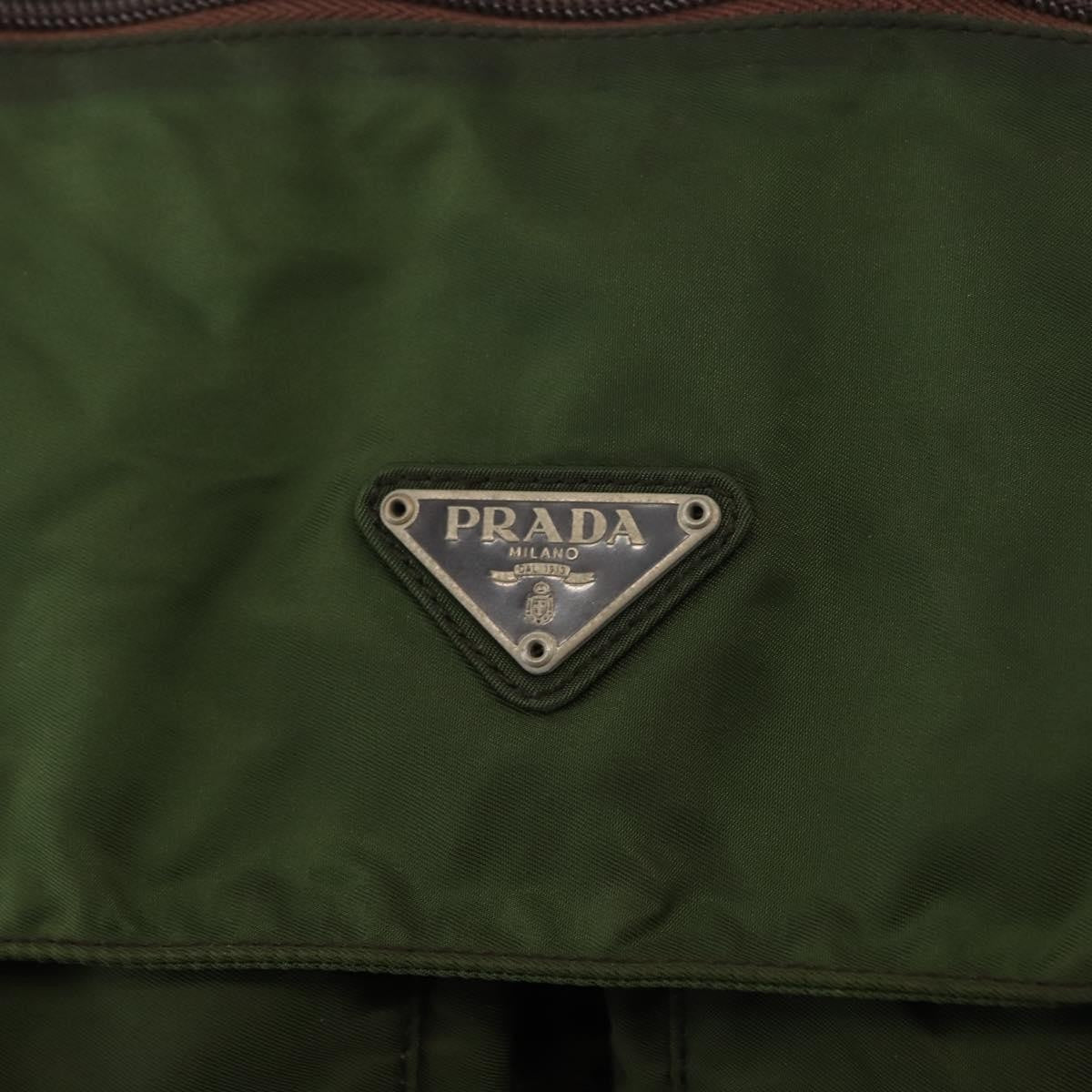 Prada Zip Buckle Messenger Bag Tessuto, KHAKI, NYLON, Crossbody bag
