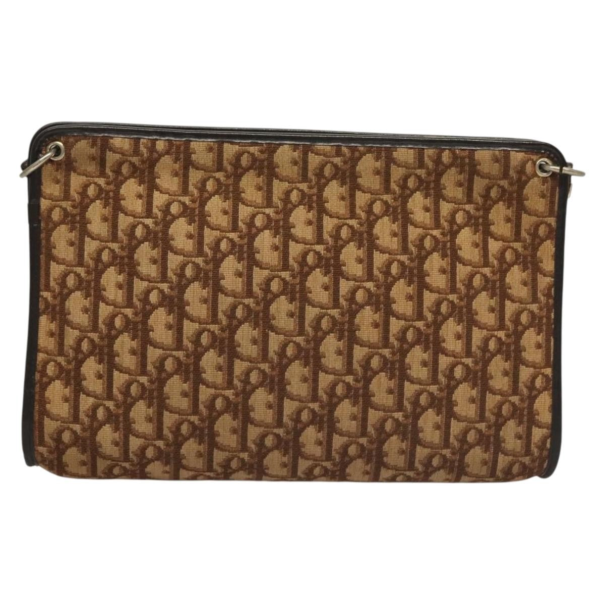 Christian Dior Vintage Trotter Shoulder Bag Canvas, BROWN, CANVAS, Shoulder bag