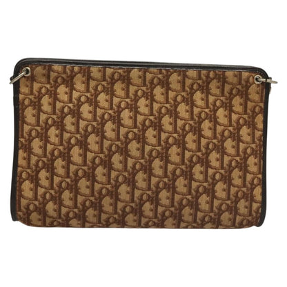 Christian Dior Vintage Trotter Shoulder Bag Canvas, BROWN, CANVAS, Shoulder bag