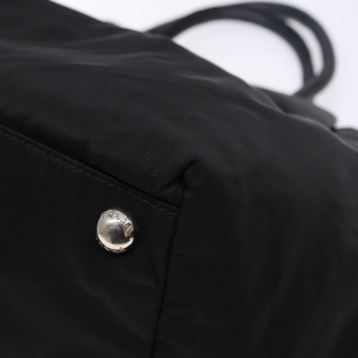 Prada Bow Tote Tessuto with Leather, BLACK, NYLON, Tote bag