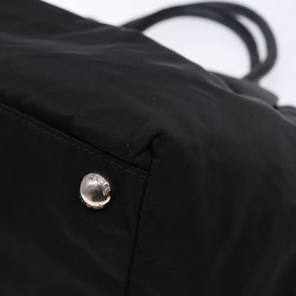 Prada Bow Tote Tessuto with Leather, BLACK, NYLON, Tote bag