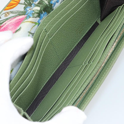 Gucci Logo Embossed Continental Wallet Leather, GREEN, LEATHER, Wallets
