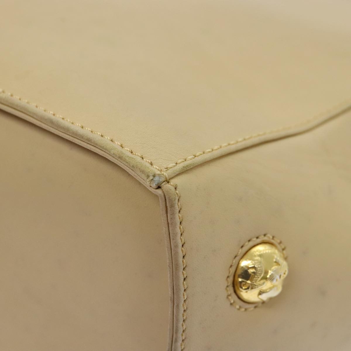 Salvatore Ferragamo Vintage Shoulder Bag Leather, BEIGE, LEATHER, Shoulder bag