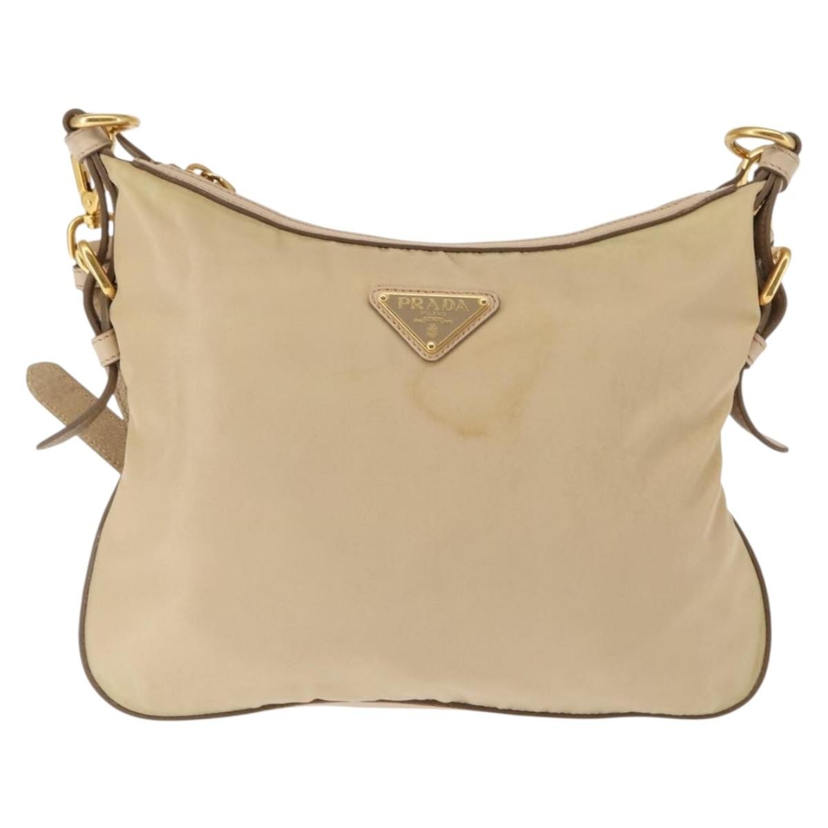Prada Hobo Tessuto, BEIGE, NYLON, Shoulder bag