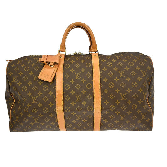 Louis Vuitton Keepall Bag Monogram Canvas, BROWN, CANVAS, Travel bag