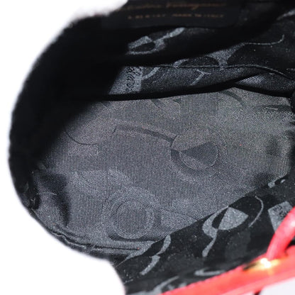 Salvatore Ferragamo Gancini Backpack Suede, RED, SUEDE, Backpack