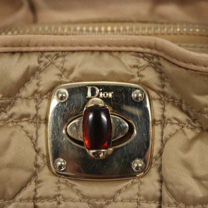 Christian Dior Charming Tote Cannage Quilt Nylon, BEIGE, NYLON, Tote bag