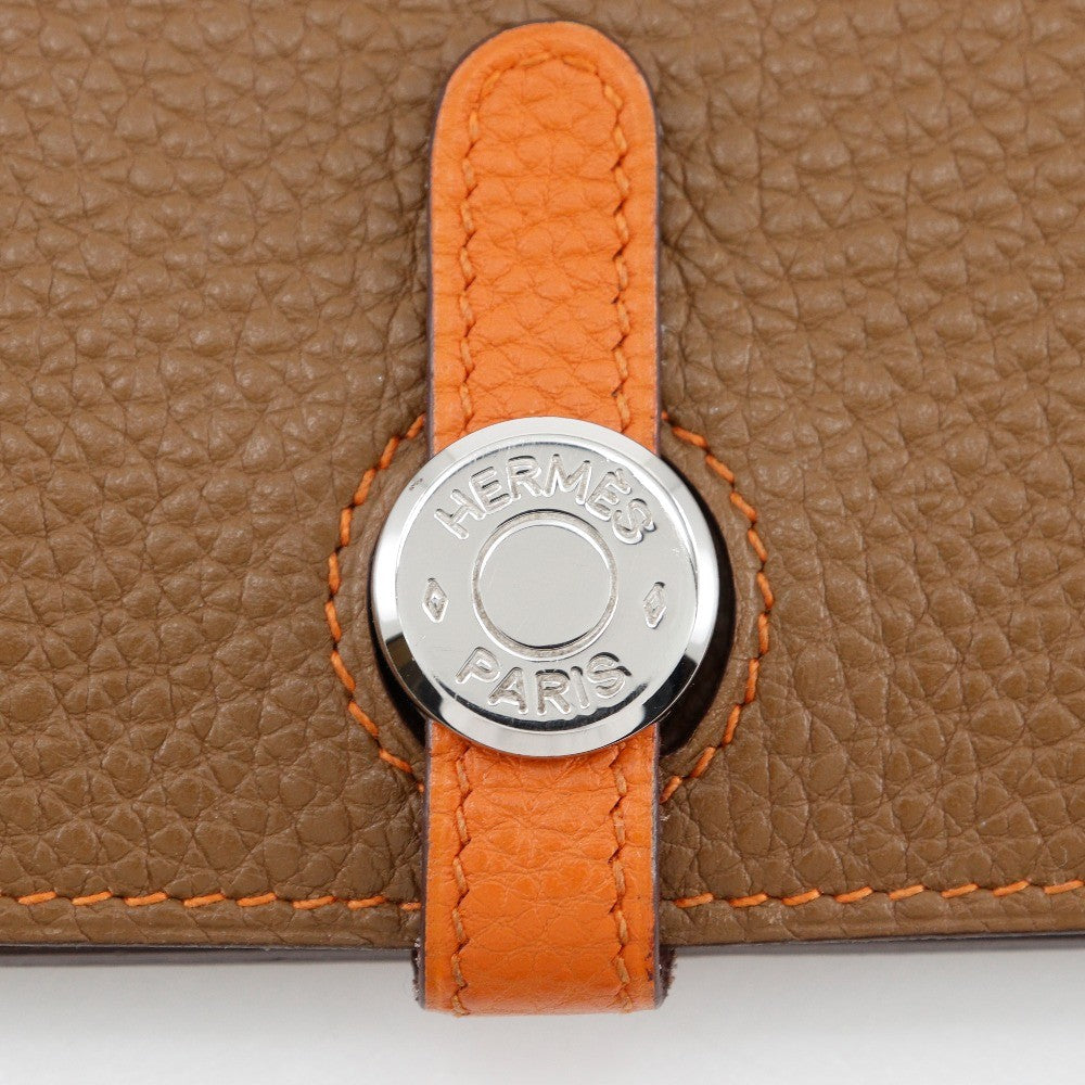 Hermes Dogon Duo Combined Wallet Leather, BROWN, LEATHER, Wallets