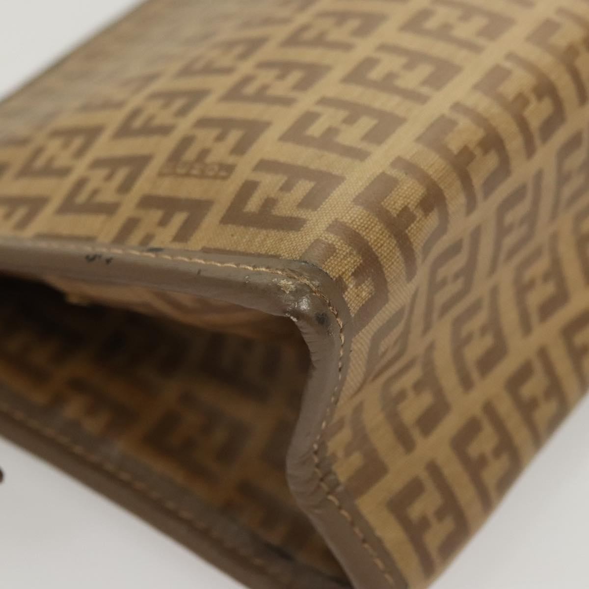 Fendi Vintage Zip Pouch Canvas, BEIGE, CANVAS, Clutche & pouche