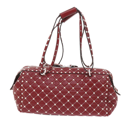 Valentino Garavani Free Rockstud Spike Duffle Bag Quilted Leather, RED, LEATHER, Travel bag