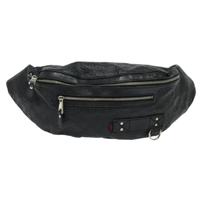 Gucci Waist Bag Guccissima Leather, BLACK, LEATHER, Clutche & pouche