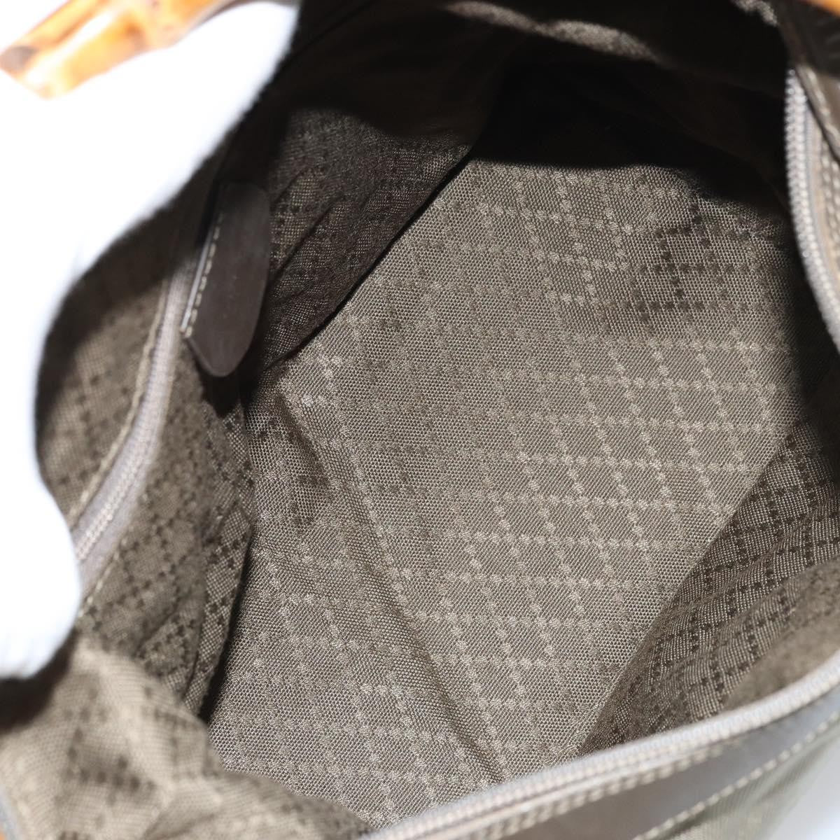 Gucci Vintage Bamboo Shoulder Bag Nylon, KHAKI, NYLON, Shoulder bag