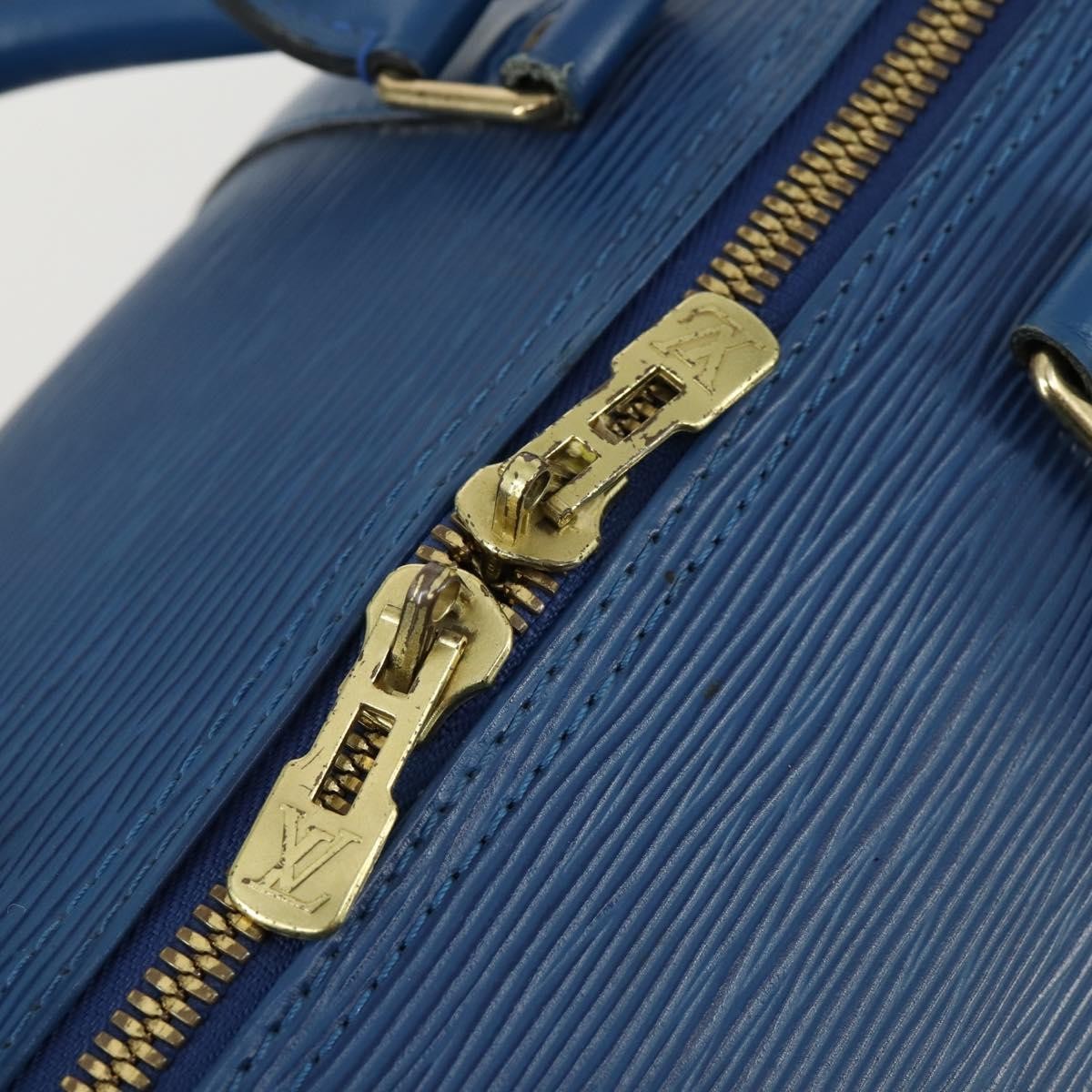 Louis Vuitton Keepall Bag Epi Leather, BLUE, LEATHER, Travel bag