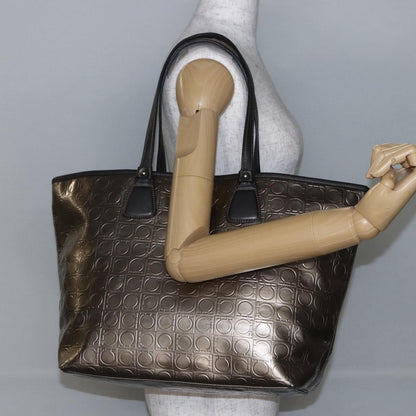 Salvatore Ferragamo Gancini Tote Patent leather, GOLD, PATENT_LEATHER, Tote bag