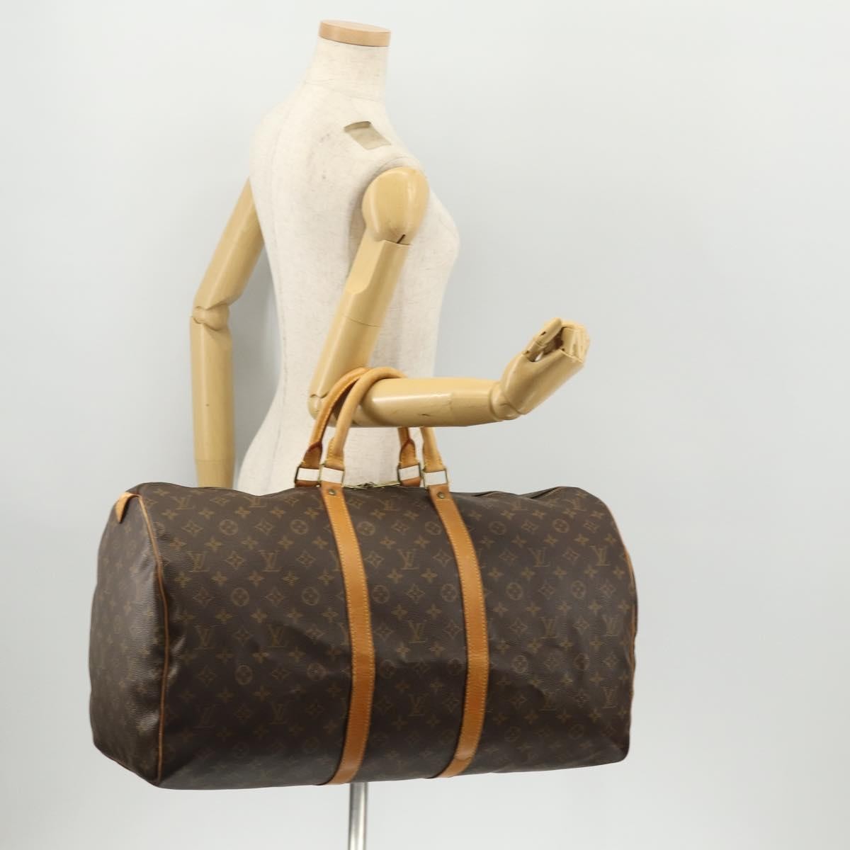 Louis Vuitton Keepall Bag Monogram Canvas, BROWN, CANVAS, Travel bag