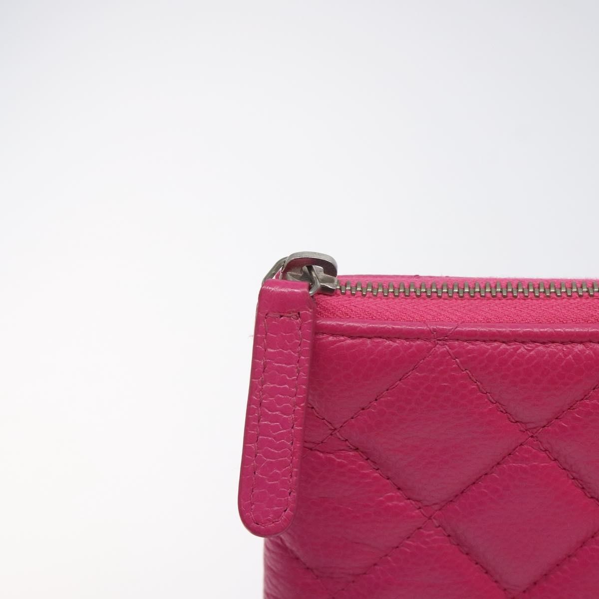 Chanel O Case Clutch Quilted Caviar, PINK, LEATHER, Clutche & pouche