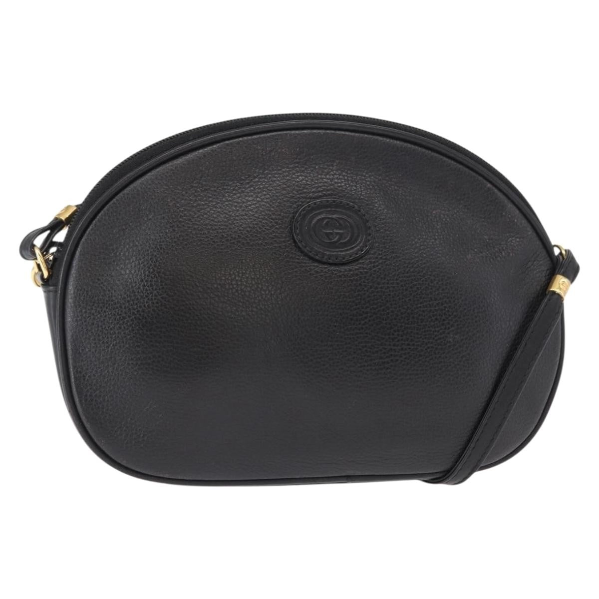 Gucci Vintage Shoulder Bag Leather, BLACK, LEATHER, Shoulder bag
